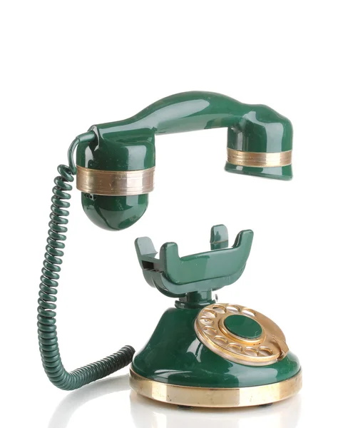 Retro-Telefon mit schwimmenden Hörer isoliert auf weiß — Stockfoto