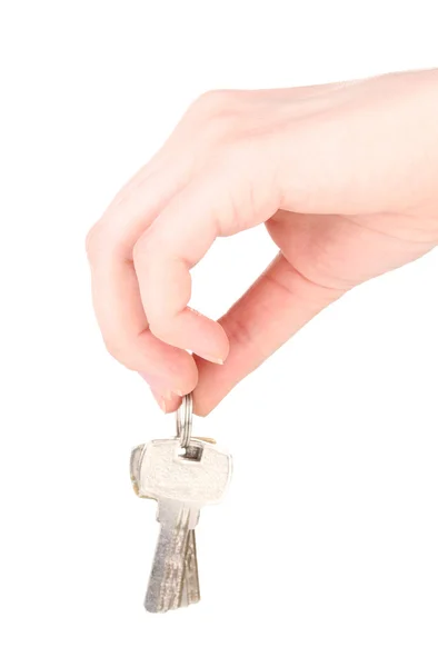 Kulcsok a kezében elszigetelt fehér — Stock Fotó