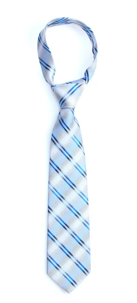 Elegante cravatta blu isolata su bianco — Foto Stock