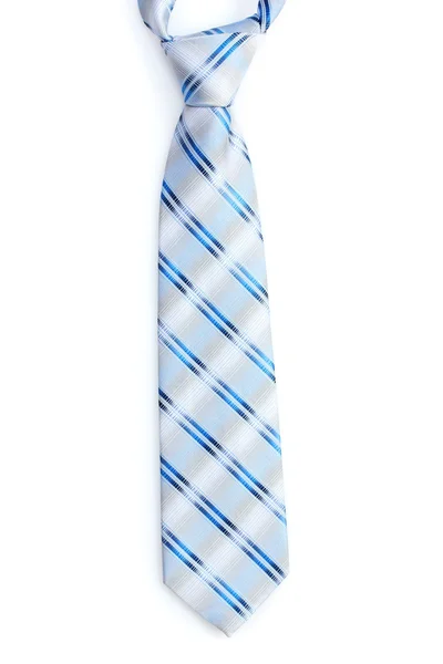 Элегантный синий галстук на белом — стоковое фото