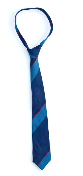 Elegante cravatta blu isolata su bianco — Foto Stock