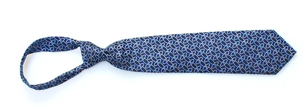 Elegant blue tie isolated on white — Stock Photo, Image