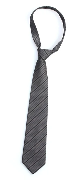 Beyaz izole zarif gri kravat — Stok fotoğraf