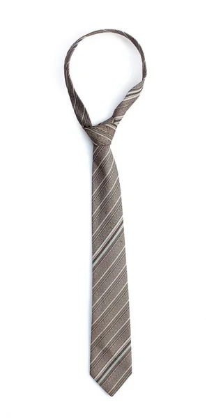 Élégante cravate grise isolée sur blanc — Photo