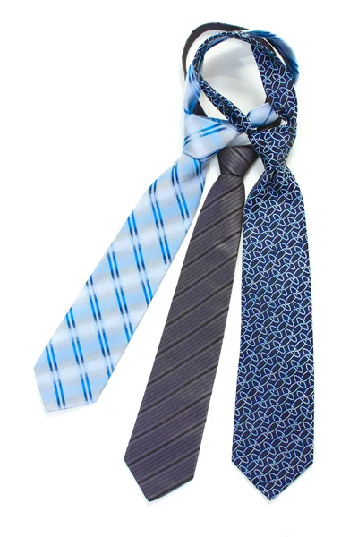 Parlak kravatlar üzerinde beyaz izole — Stok fotoğraf