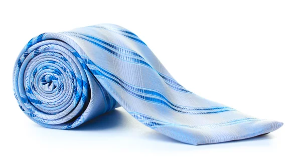Gravata laminada azul isolado no branco — Fotografia de Stock