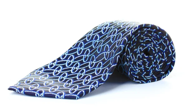 Gravata laminada azul isolado no branco — Fotografia de Stock