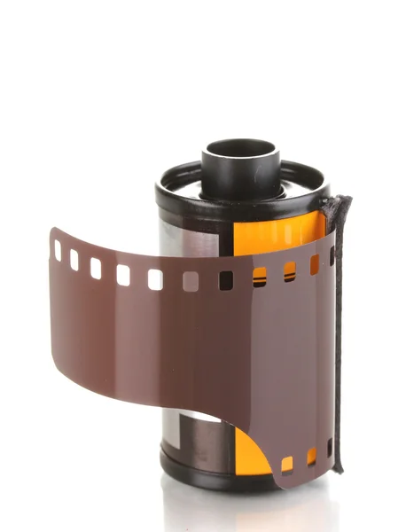 New photo film in cartridge isolated on white — Stock Photo, Image