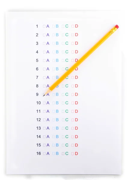 A, B, C, D test close-up — Stock Photo, Image