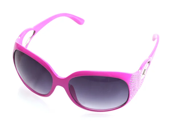 Женщины гламурные розовые солнечные очки изолированы на белом — стоковое фото