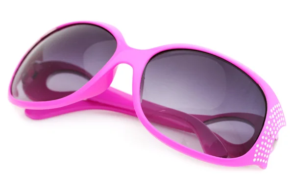 Mulheres glamourosas óculos de sol rosa isolado em branco — Fotografia de Stock