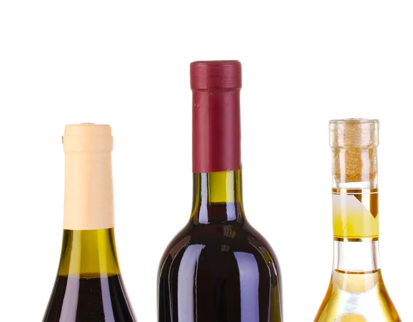 Bottiglie di grande vino isolate su bianco — Foto Stock