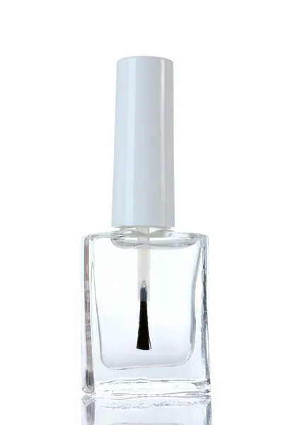 Genomskinligt nagellack isolerad på vit — Stockfoto