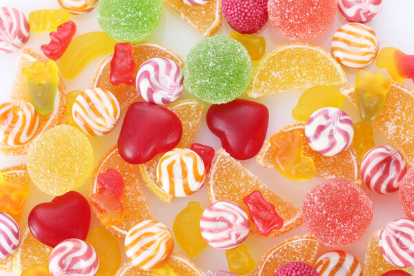 Colorful jelly candies background