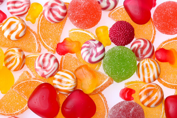 Colorful jelly candies background
