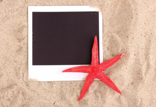 Fotografie s hvězdice na písku — Stock fotografie