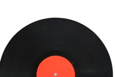 siyah vinil kayıt üzerinde beyaz izole