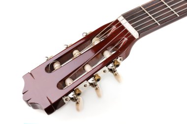 gitar fretboard üzerinde beyaz izole