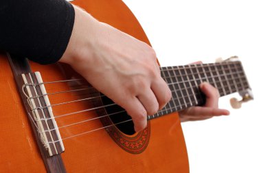 gitar beyaz üzerine izole