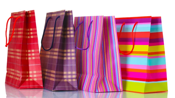 Bright shopping bags isolated on white — Stock Photo, Image
