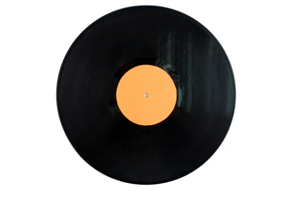 Black vinyl record isolated on white — Stock Photo, Image