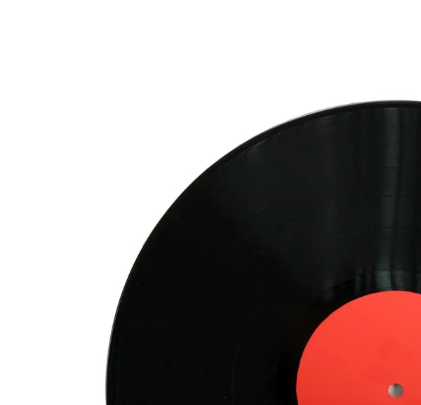 Black vinyl record isolated on white — Stock Photo, Image
