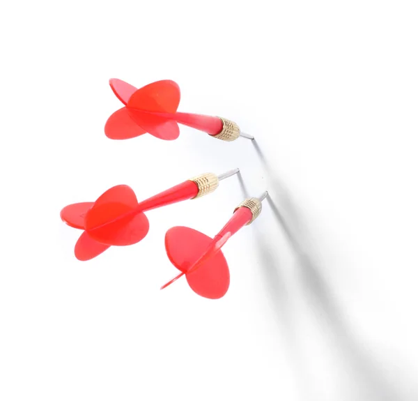 Three darts isolated on white — Stock Photo, Image