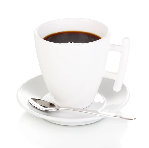 咖啡杯子上白色隔离 — 图库照片