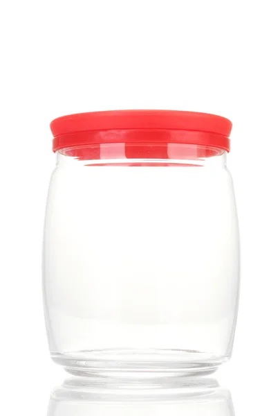 Bright empty jar isolated on white — Stock Photo, Image