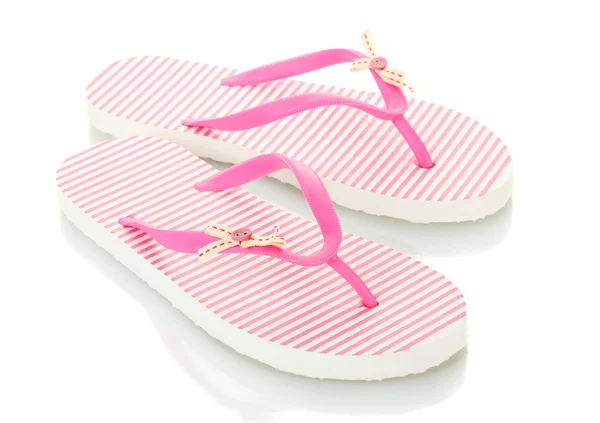 Zapatos de playa rosa aislados en blanco — Foto de Stock