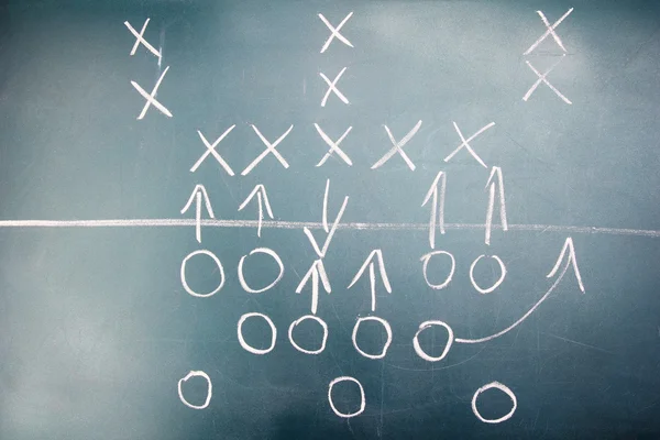 American football plan on blackboard — Stock Photo, Image