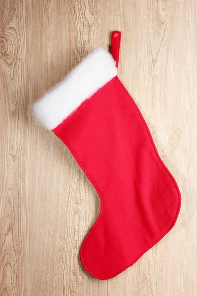 Ahşap zemin üzerinde Noel çorap — Stok fotoğraf