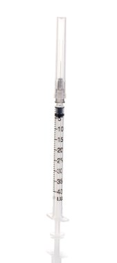 Insulin syringe isolated on white clipart