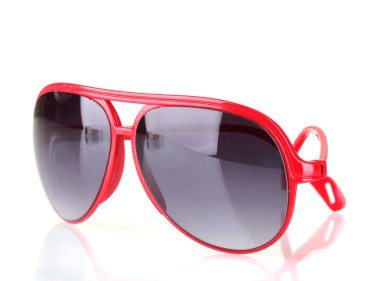 Women's red sunglasses isolated on white clipart