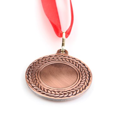 Bronze medal isolated on white clipart