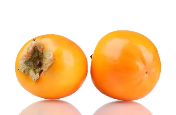 Two appetizing persimmons isolated on white — Stock Photo, Image