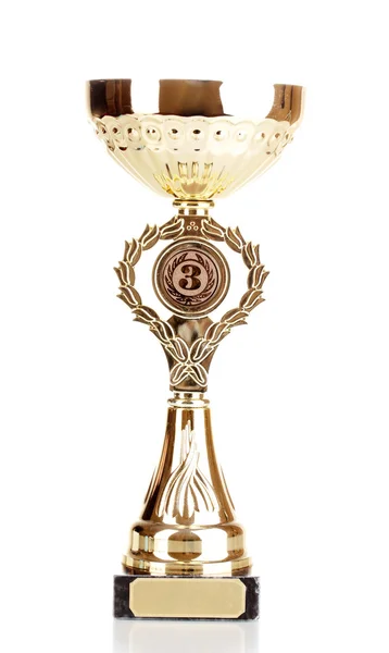 Coppa trofeo isolata su bianco — Foto Stock