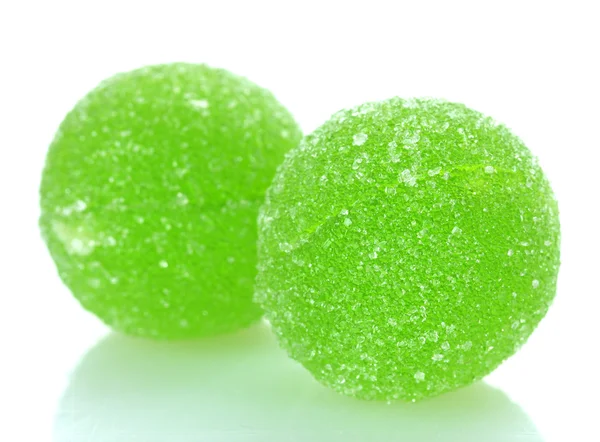 Caramelle gelatina verde isolate su bianco — Foto Stock