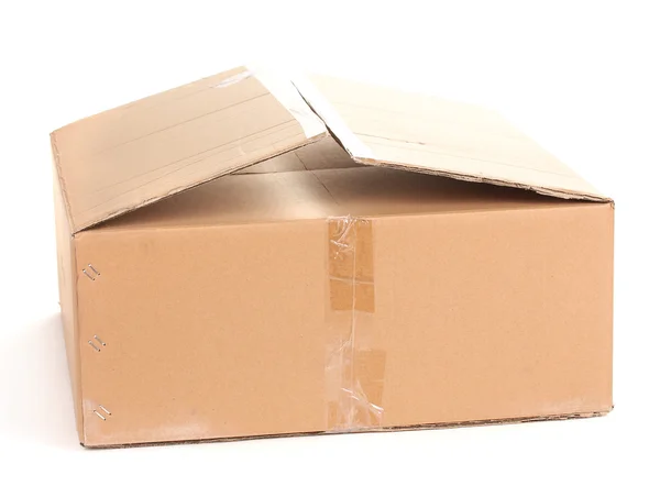 Caja de cartón cerrada aislada en blanco — Foto de Stock