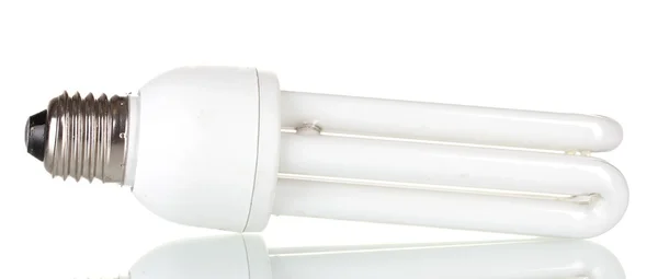 Lâmpada de poupança de energia isolada a branco — Fotografia de Stock