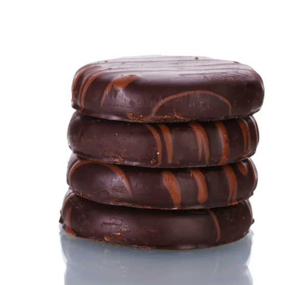 Cioccolato caramellato isolato su bianco — Foto Stock