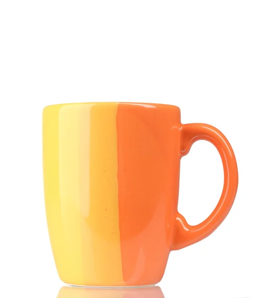 白で隔離される黄色のカップ — ストック写真