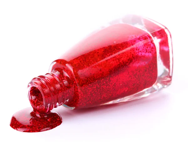 Red nail polish isolated on white — Stock Photo, Image