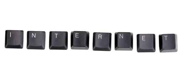 Internet üzerinde beyaz izole söyleyerek klavye tuşları — Stok fotoğraf