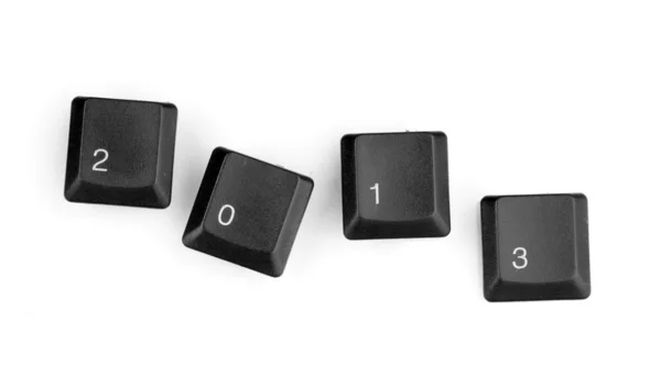 Tastatur Tasten sagen 2013 isoliert auf weiß — Stockfoto