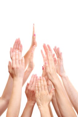 Group of young 's hands isolated on white clipart