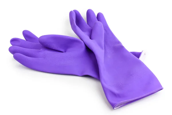 Kolor czyszczenia rękawic na białym tle — Zdjęcie stockowe