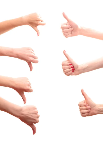 Gruppe junger Hände isoliert auf weißem Grund — Stockfoto