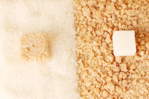 Patrón de azúcar blanco y azúcar morena de cerca —  Fotos de Stock