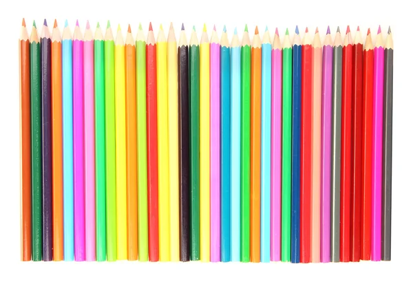 Barevné tužky izolované na bílé — Stock fotografie